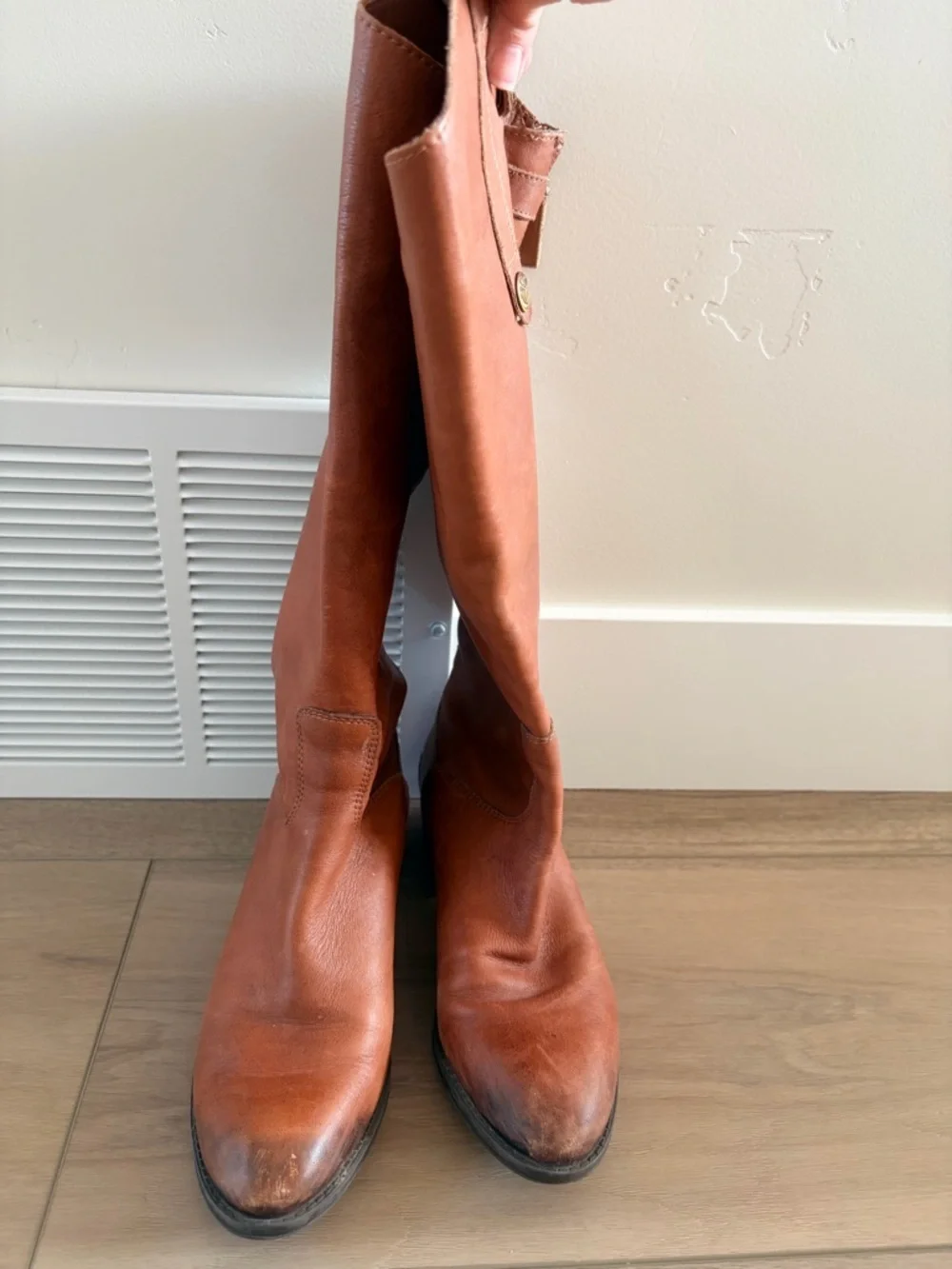 Sam Edelman Penny Leather Tall Riding Boots, Sz 6.5, Whiskey Brown